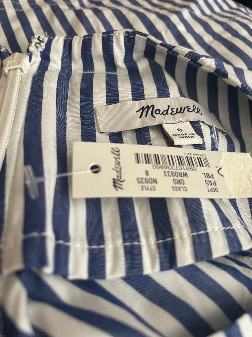 Madewell Poplin Flared Midi Skirt in Stripe 8 - Picture 4 of 4